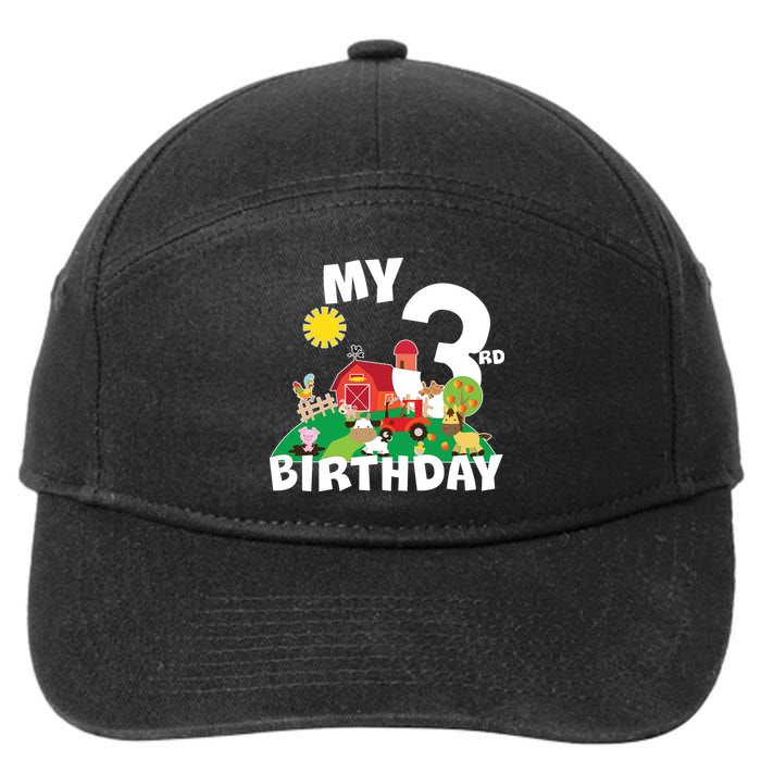 3 Year Old Farm My 3rd Birthday 7-Panel Snapback Hat