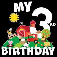 3 Year Old Farm My 3rd Birthday 7-Panel Snapback Hat