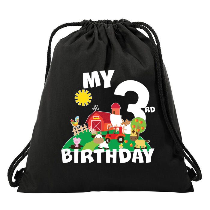 3 Year Old Farm My 3rd Birthday Drawstring Bag