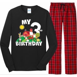 3 Year Old Farm My 3rd Birthday Long Sleeve Pajama Set