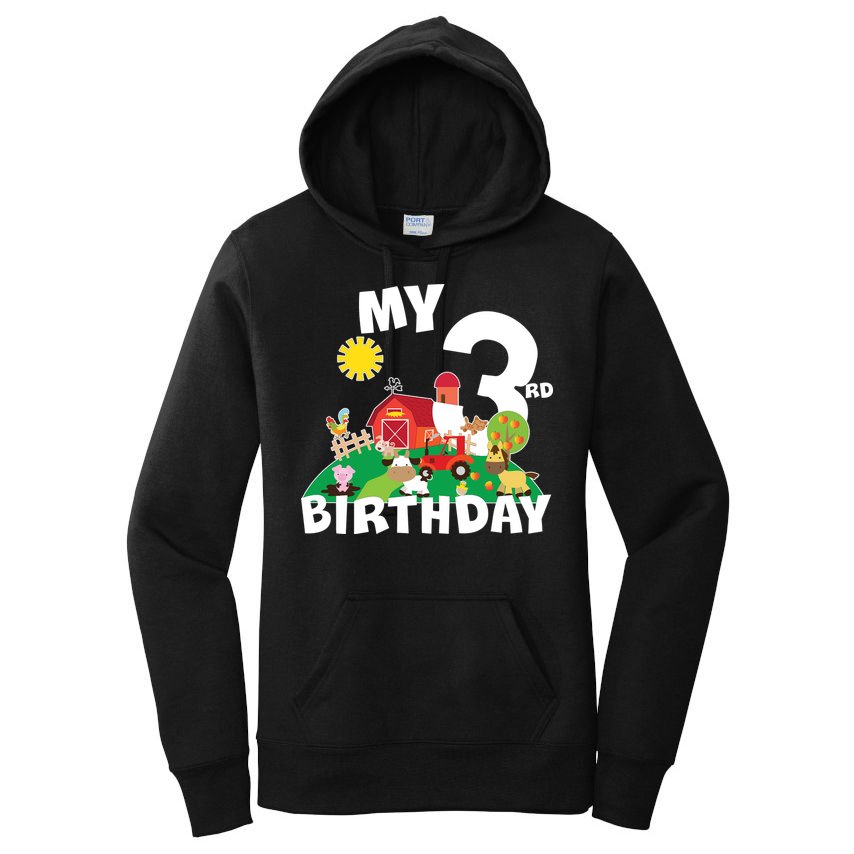 3 Year Old Farm My 3rd Birthday Women's Pullover Hoodie