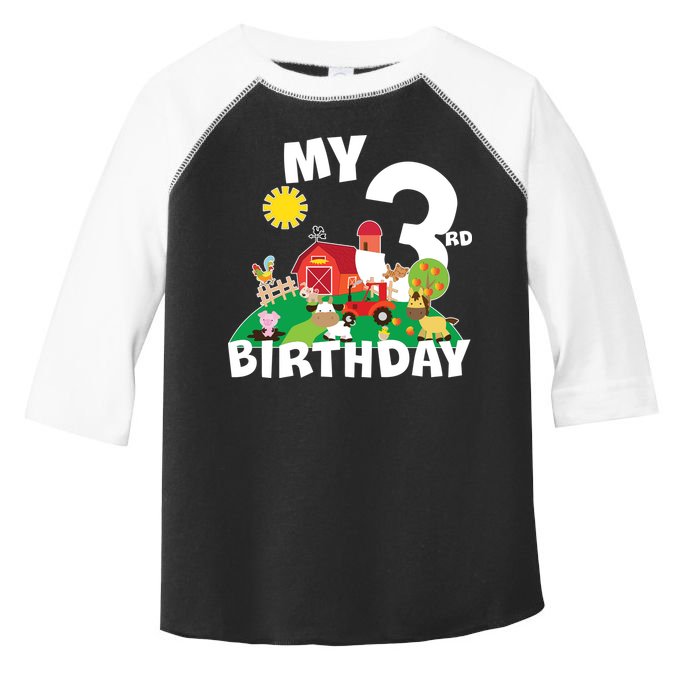 3 Year Old Farm My 3rd Birthday Toddler Fine Jersey T-Shirt