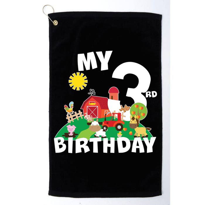 3 Year Old Farm My 3rd Birthday Golf Towel