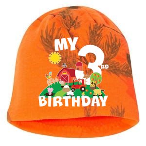 3 Year Old Farm My 3rd Birthday Kati - Camo Knit Beanie