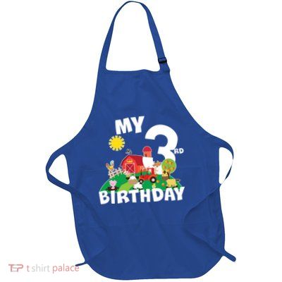 3 Year Old Farm My 3rd Birthday Full-Length Apron With Pockets