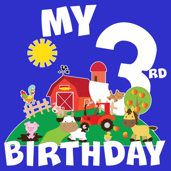3 Year Old Farm My 3rd Birthday Apron