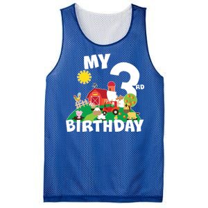 3 Year Old Farm My 3rd Birthday Mesh Reversible Basketball Jersey Tank