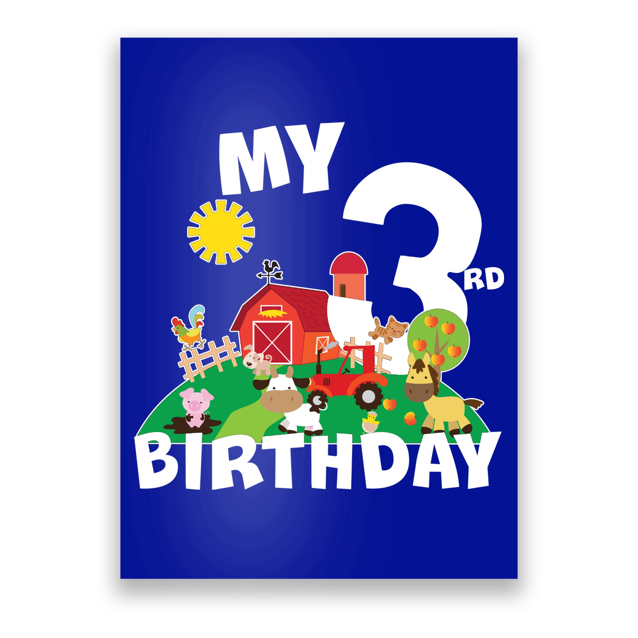 3 Year Old Farm My 3rd Birthday Poster