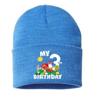 3 Year Old Farm My 3rd Birthday Sustainable Knit Beanie