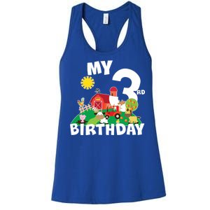 3 Year Old Farm My 3rd Birthday Women's Racerback Tank