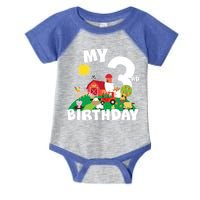 3 Year Old Farm My 3rd Birthday Infant Baby Jersey Bodysuit