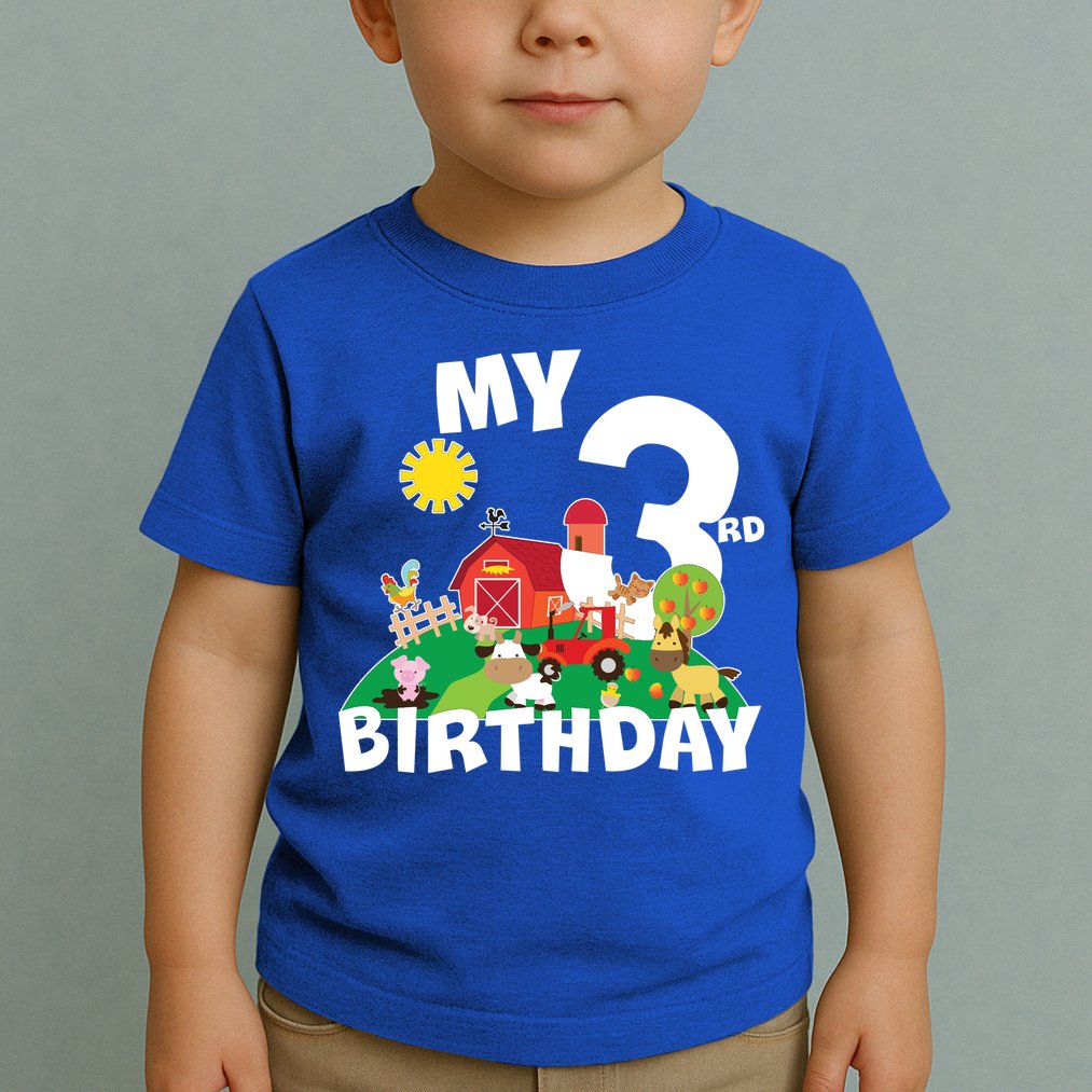 3 Year Old Farm My 3rd Birthday Toddler T-Shirt