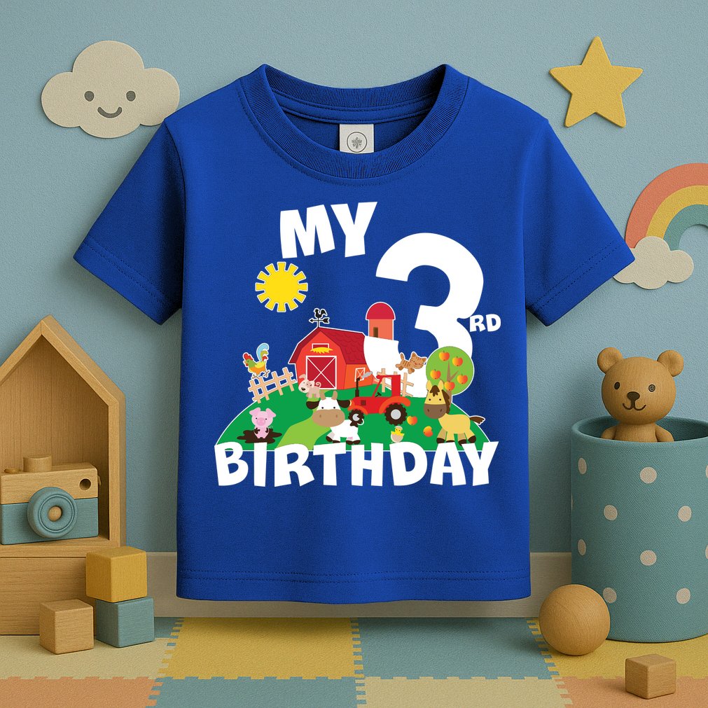 3 Year Old Farm My 3rd Birthday Toddler T-Shirt