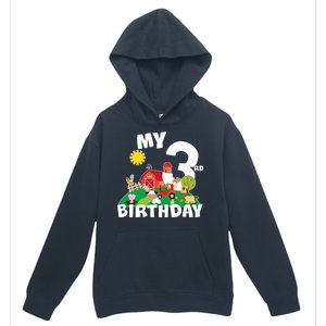 3 Year Old Farm My 3rd Birthday Urban Pullover Hoodie