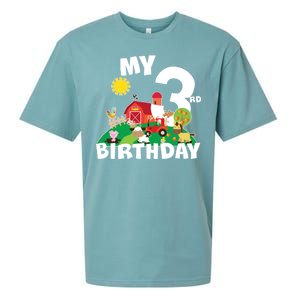 3 Year Old Farm My 3rd Birthday Sueded Cloud Jersey T-Shirt