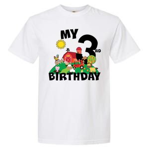 3 Year Old Farm My 3rd Birthday Garment-Dyed Heavyweight T-Shirt