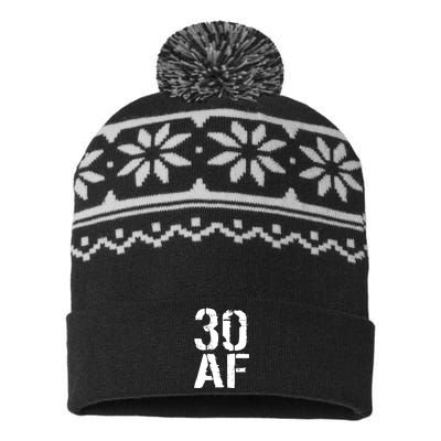 30 AF 30th Birthday USA-Made Snowflake Beanie