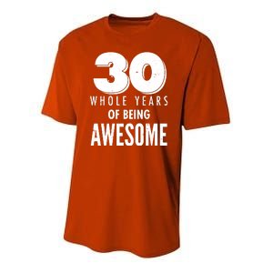 30 Whole Years Of Being Awesome Birthday Youth Performance Sprint T-Shirt