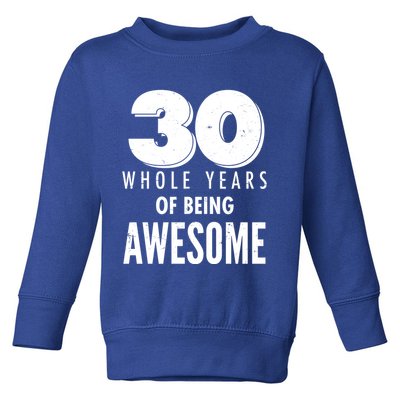 30 Whole Years Of Being Awesome Birthday Toddler Sweatshirt