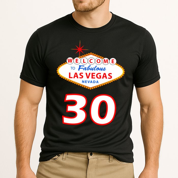 30 Years Old In Vegas - 30th Birthday Cooling Performance Crew T-Shirt
