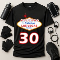 30 Years Old In Vegas - 30th Birthday Cooling Performance Crew T-Shirt