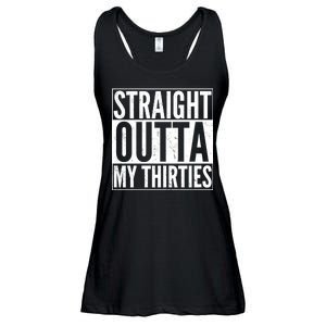 30th Birthday - Straight Outta My Thirties Ladies Essential Flowy Tank