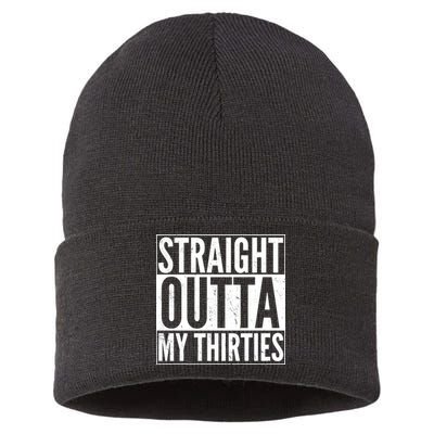 30th Birthday - Straight Outta My Thirties Sustainable Knit Beanie