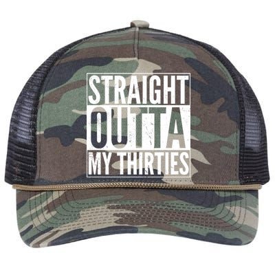 30th Birthday - Straight Outta My Thirties Retro Rope Trucker Hat Cap