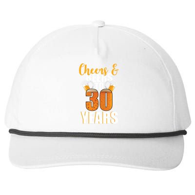 30th Birthday Cheers & Beers To 30 Years Snapback Five-Panel Rope Hat