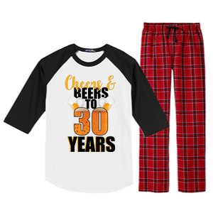 30th Birthday Cheers & Beers To 30 Years Raglan Sleeve Pajama Set