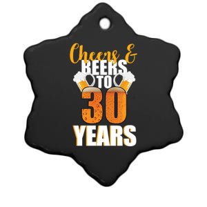 30th Birthday Cheers & Beers To 30 Years Ceramic Star Ornament