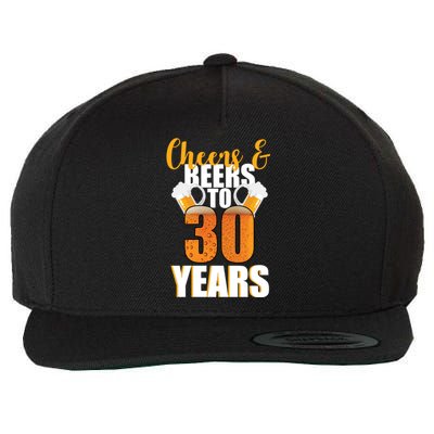 30th Birthday Cheers & Beers To 30 Years Wool Snapback Cap