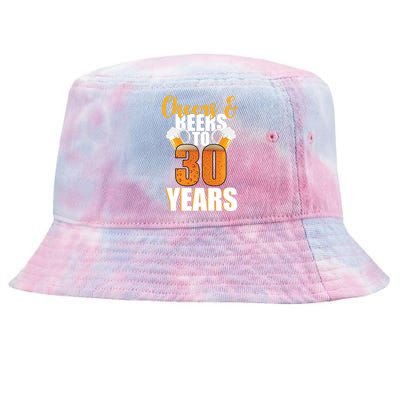 30th Birthday Cheers & Beers To 30 Years Tie-Dyed Bucket Hat