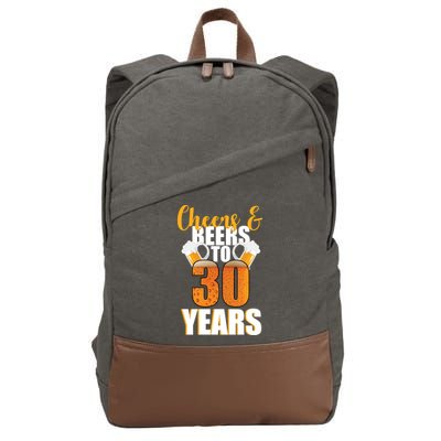 30th Birthday Cheers & Beers To 30 Years Cotton Canvas Backpack