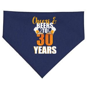 30th Birthday Cheers & Beers To 30 Years USA-Made Doggie Bandana