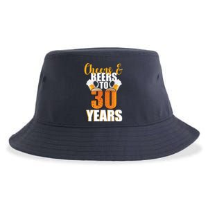 30th Birthday Cheers & Beers To 30 Years Sustainable Bucket Hat