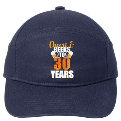 30th Birthday Cheers & Beers To 30 Years 7-Panel Snapback Hat