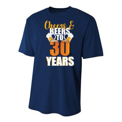 30th Birthday Cheers & Beers To 30 Years Youth Performance Sprint T-Shirt