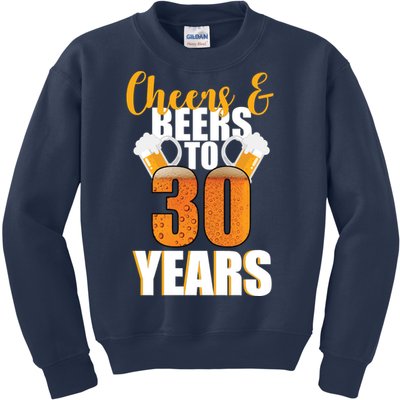 30th Birthday Cheers & Beers To 30 Years Kids Sweatshirt