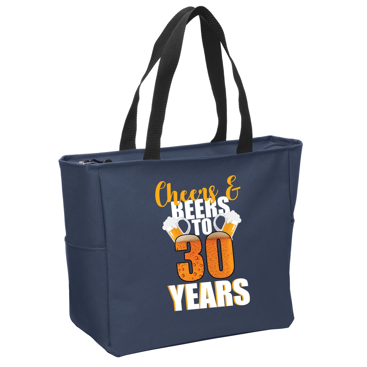 30th Birthday Cheers & Beers To 30 Years Zip Tote Bag