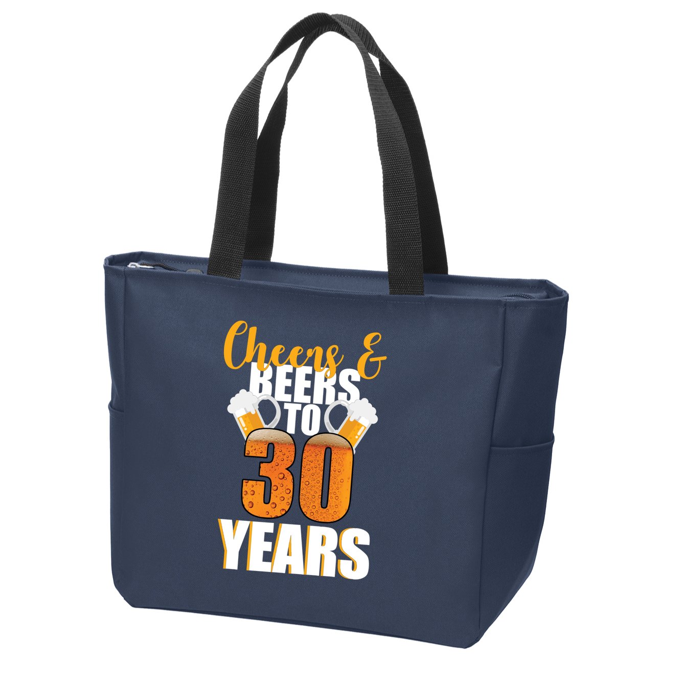30th Birthday Cheers & Beers To 30 Years Zip Tote Bag