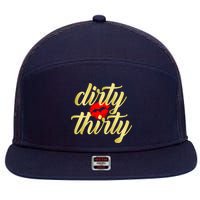 30th Birthday Dirty Thirty Limited Edition 7 Panel Mesh Trucker Snapback Hat