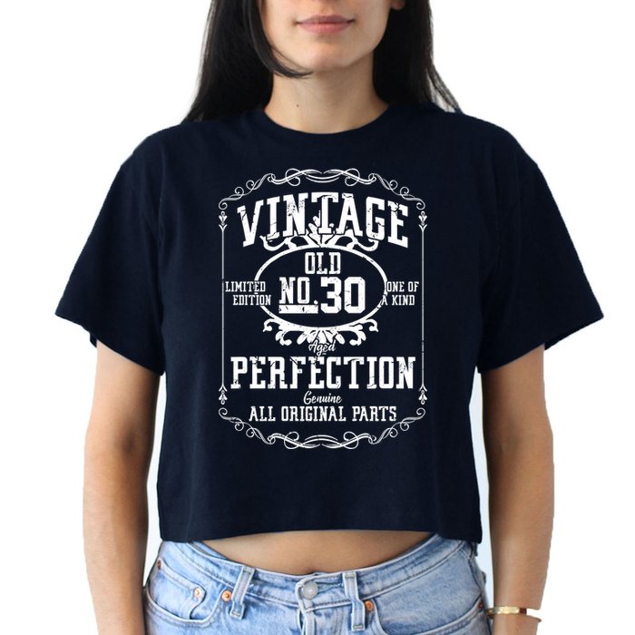 30th Birthday Genuine All Original Parts Women's Crop Top Tee