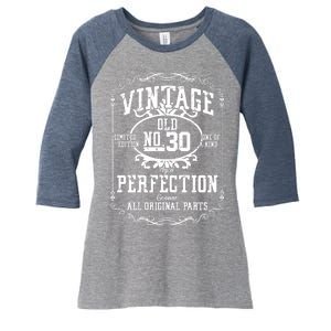 30th Birthday Genuine All Original Parts Women's Tri-Blend 3/4-Sleeve Raglan Shirt