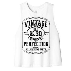 30th Birthday Genuine All Original Parts Women's Racerback Cropped Tank