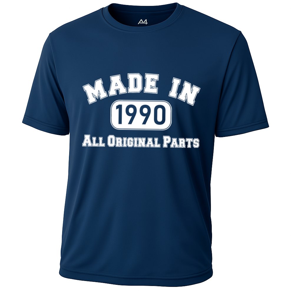30th Birthday Made in 1990 All Original Parts Cooling Performance Crew T-Shirt