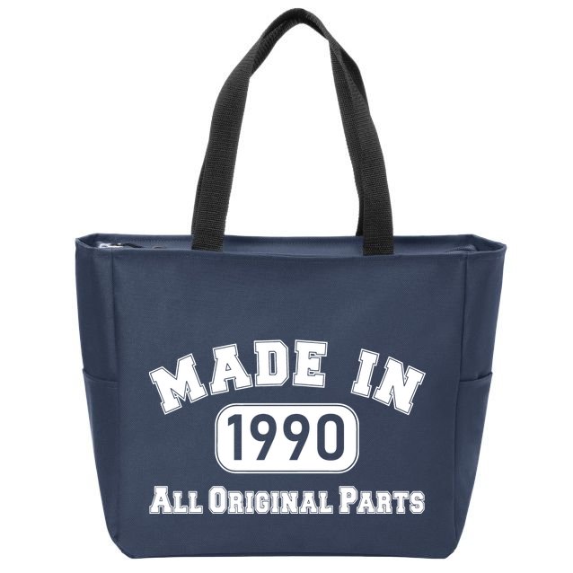 30th Birthday Made in 1990 All Original Parts Zip Tote Bag