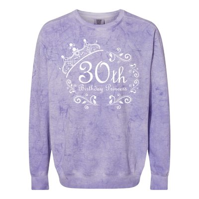 30th Birthday Princess Colorblast Crewneck Sweatshirt