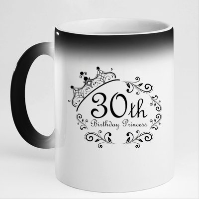 30th Birthday Princess 11oz Black Color Changing Mug