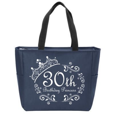 30th Birthday Princess Zip Tote Bag